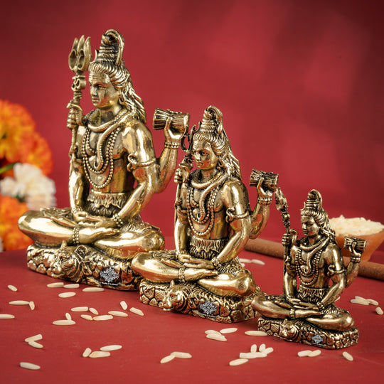 Pure Brass Shiv JI Murti with Trishul Damaru