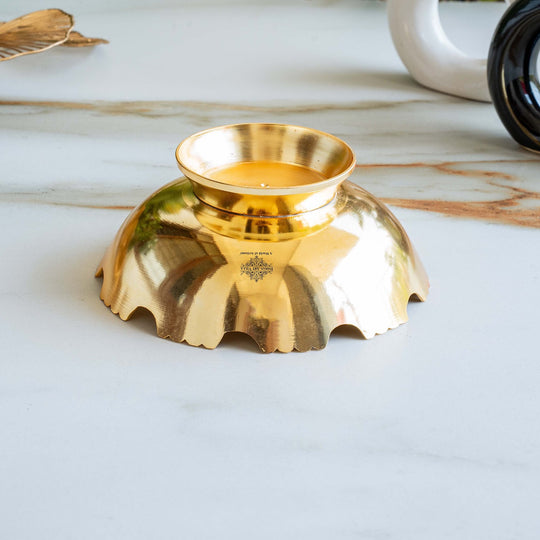 Handcrafted Pure Silver Plated Gold Polished Designer Bowl with Red Gift Box