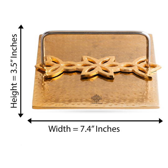 Brass Hammered Floral Napkin Holder