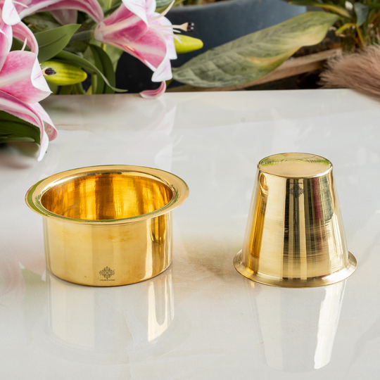 Pure Brass Dabra Set With 290 ML Capacity