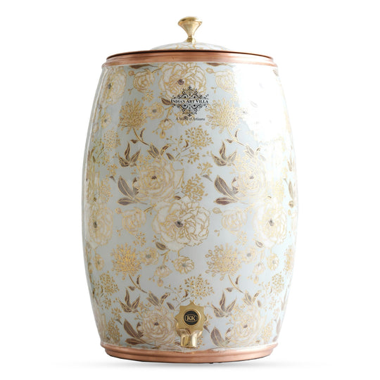 5 litre copper matka with tap and stand – capacity, decorative design, 5 ltr copper pot with stand