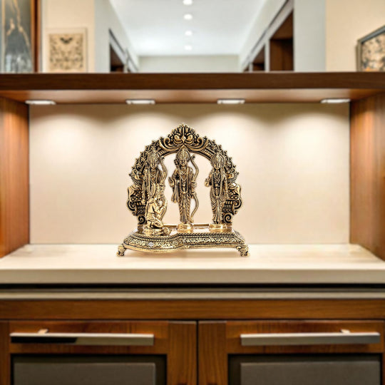 Pure Brass Ram Darbar Murti for Home Temple & Pooja Decor