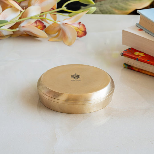 Pure Brass Matt Embossed Rice Plate