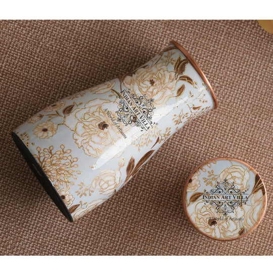 Pure Copper  Bedroom Bottle, Gold Print Luxury Design- 950 ml