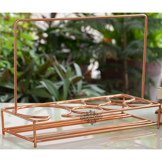 Copper Finish Kettle with 6 Glass Holding Stand