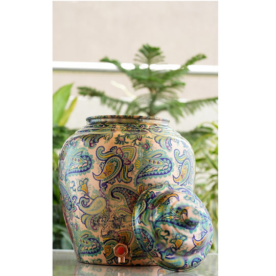Dimensions for 5 litre copper matka with tap and stand – copper matka 5 litre price with assembled height
