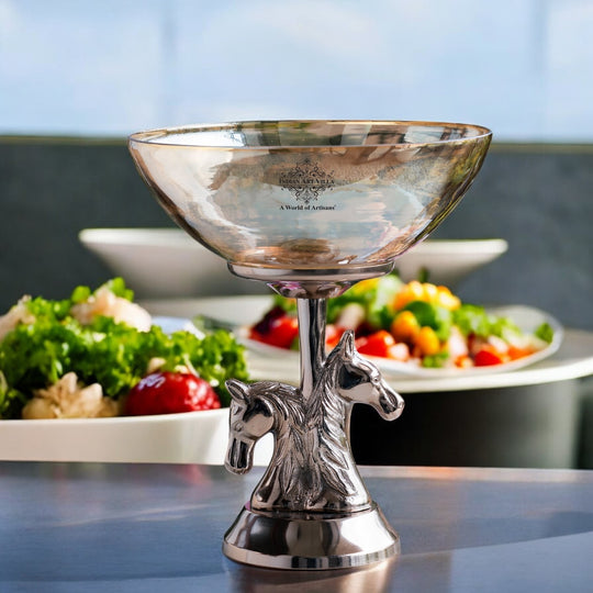 Antique Horse Design Decorative Pedestal Fruit Bowl