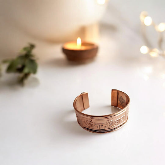Pure Copper Broad Om Namah Shivaya Bangle