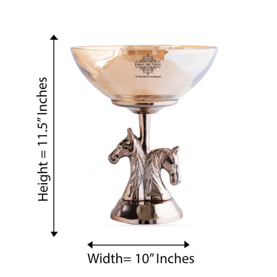 Antique Horse Design Decorative Pedestal Fruit Bowl