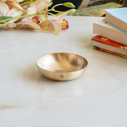 Pure Brass Matt Embossed Rice Plate