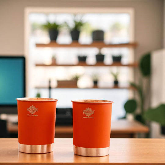 Copper glass handcrafted texture drinkware