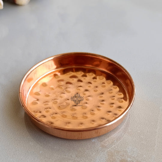 Pure Copper Hammered Lid for Glass – Set of 6