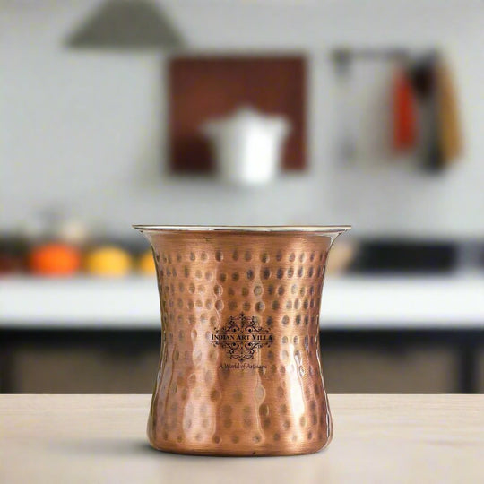 Hammered copper drinkware for Ayurvedic hydration