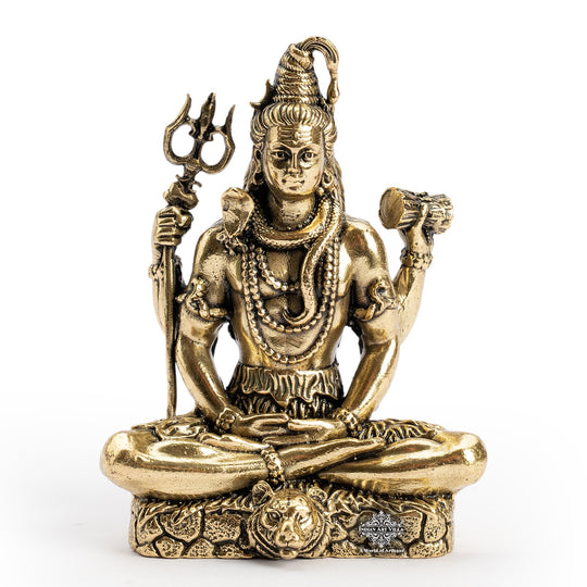 Pure Brass Shiv JI Murti with Trishul Damaru