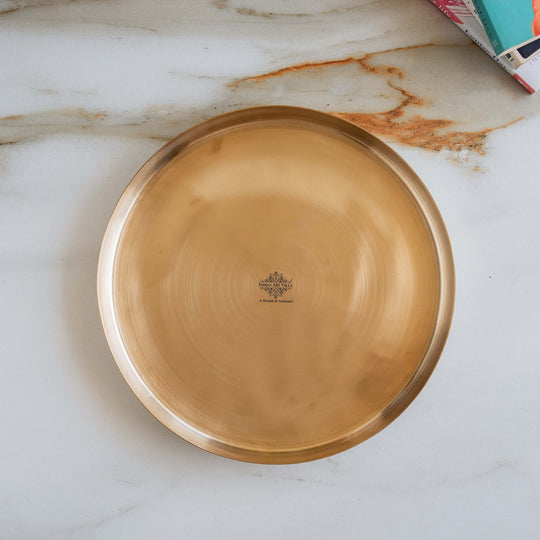 Bronze/Kansa Thali, Dinner Serving Plate -  30.48 cm
