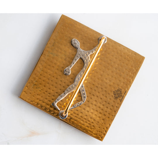 Gold Finish Hammered Lady Design Napkin Holder
