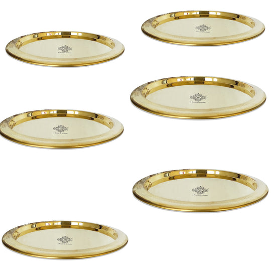 Pure brass serving Thali plate full view — Indian Art Villa