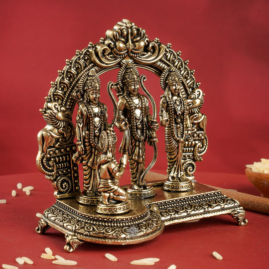 Pure Brass Ram Darbar Murti for Home Temple & Pooja Decor