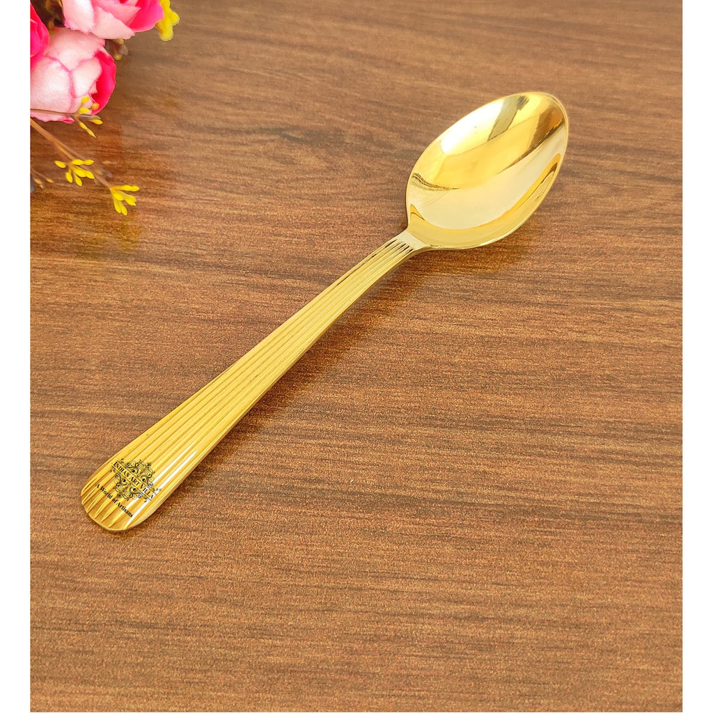 Indian Art Villa Brass Lining Spoon Tableware Serveware Home Hotel Restaurant Silver