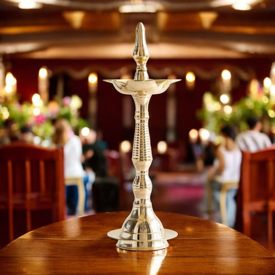 Pure Brass Stand/Pillar Diya/Deepak/Lamp/Lantern With Dome Design, Pooja, Home Decor & Diwali Gift Item