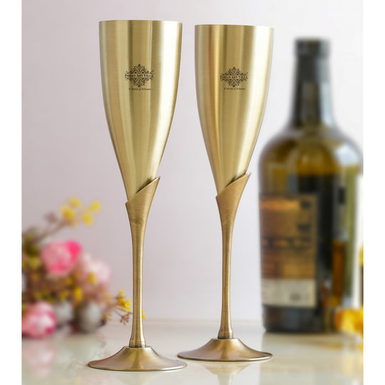 Pure Brass Antique Finish Champagne Glass Set