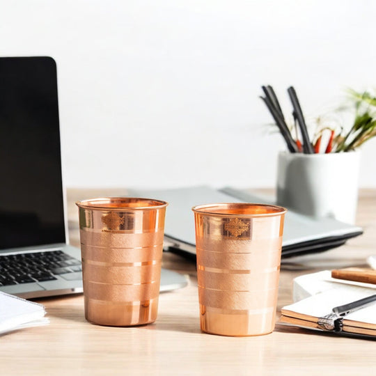 Pure Copper Diamond | Hammered | Shine Finish | Luxury Glasses-275 ML