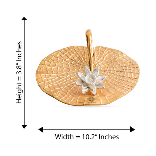 Brass Finish Lotus Flower Design Tissue Holder – Elegant Handcrafted Napkin Stand, Decorative Table Centerpiece and Home Décor
