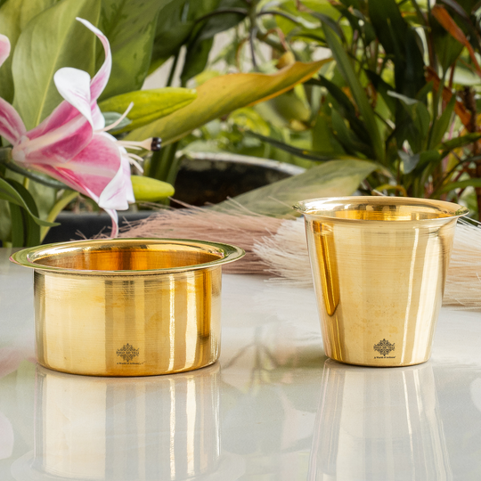 Pure Brass Dabra Set With 290 ML Capacity
