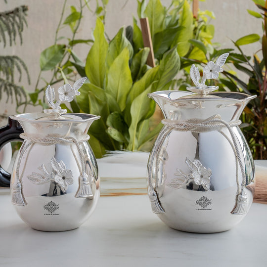 Silver Plated Decorative Flower Design Handi