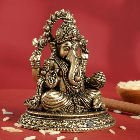 Pure Brass Ganesh Ji Idol for Home Pooja & Decor