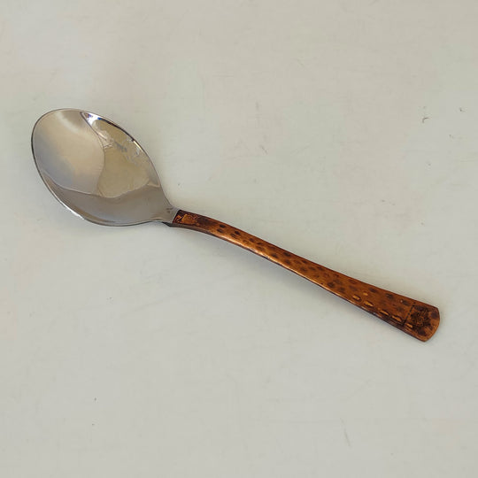 Steel Brass Spoon with Hammered Design, Set Of -4