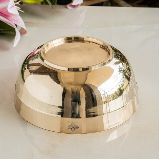 Handmade Pure Bronze 1 Line Bowl, Plain Design