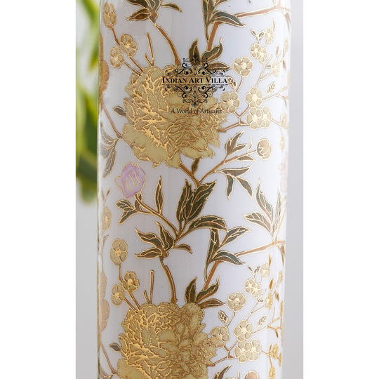 Pure Copper Water Bottle with Different Gold Print Designs, 900 ML