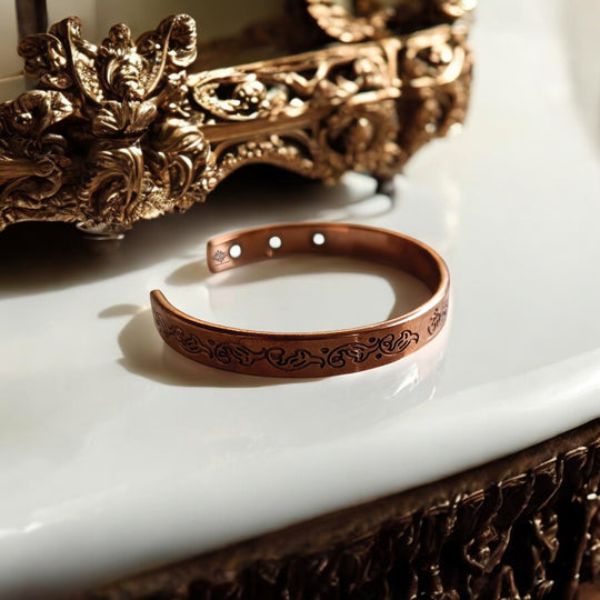 Unisex Copper Magnetic Bangle with Om Namah Shivay Inscription