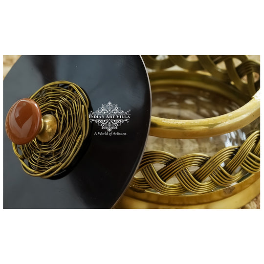 Brass Decorative Dry Fruit Bowl with Lid