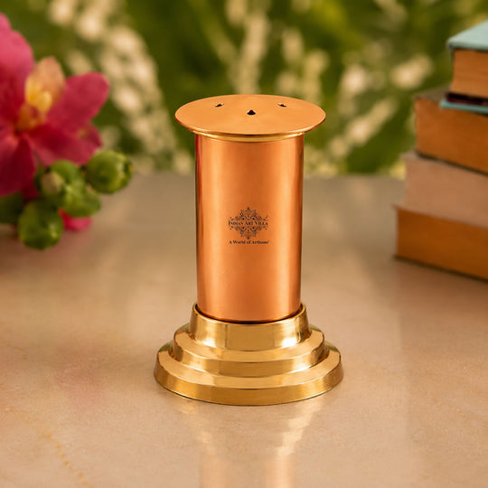 Copper Salt Shaker, Authentic Copper Body with Brass Base - 7.11 CM — Indian Art Villa