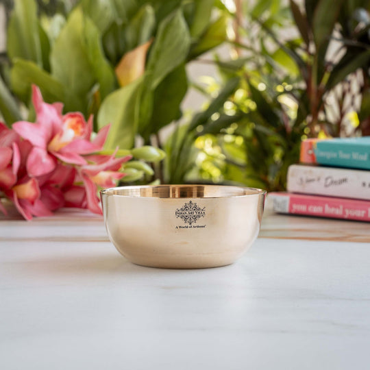 Indian Art Villa, Pure Bronze Bowl With Simple Look