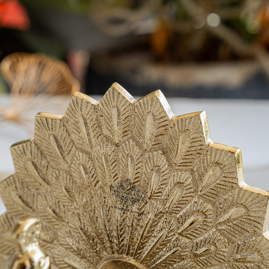 Peacock Gold Finish Showpiece - Decorative Holder