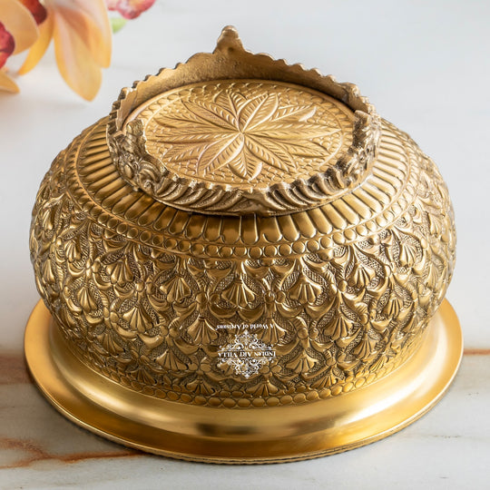 Pure Brass Embossed Design Decorative Bowl
