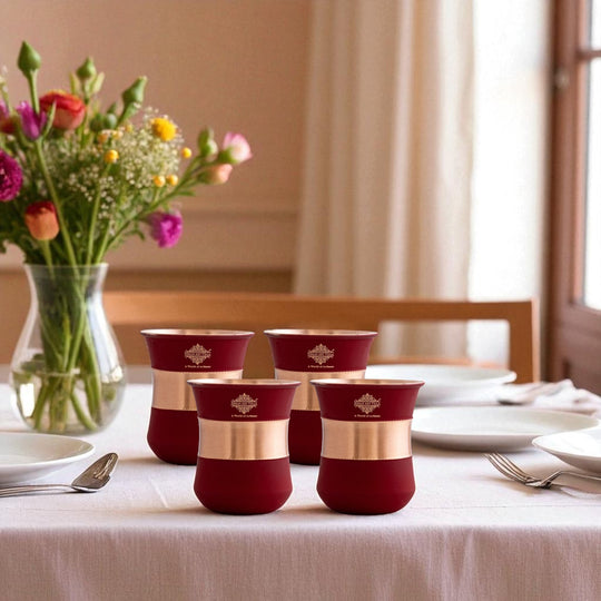 Traditional copper drinkware for hydration routine
