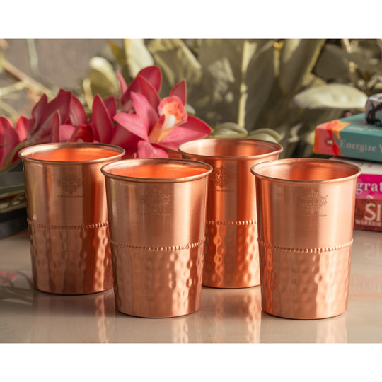 Pure Copper Glass With straight vertical sides- 275 ML