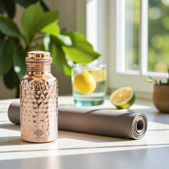 Pure Copper Bottle for Everyday Hydration - Easy to Carry