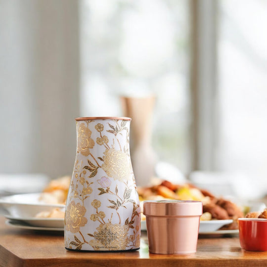 Pure Copper  Bedroom Bottle, Gold Print Luxury Design- 950 ml