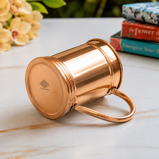 Mirror line design copper Moscow Mule mug for serving beer