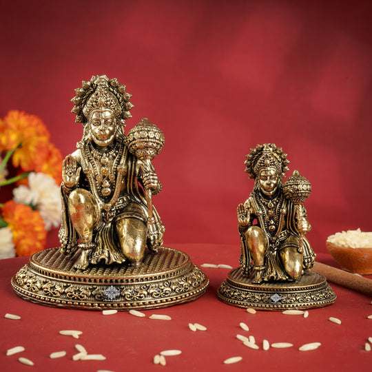 Brass Hanuman Ji Murti – Kneeling Blessing Idol