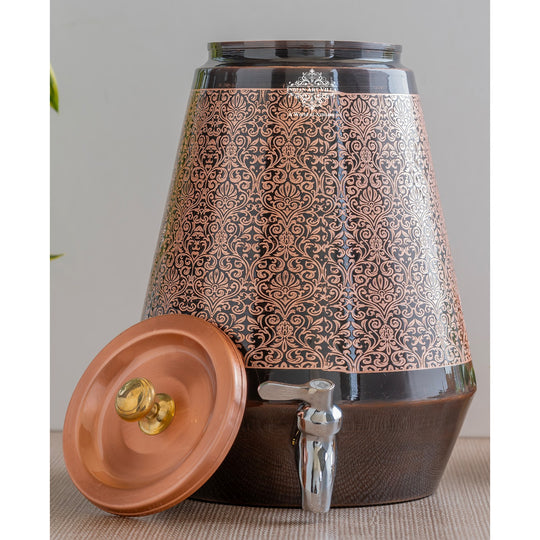Export-quality box for 5 litre diamond embossed copper water dispenser with tap