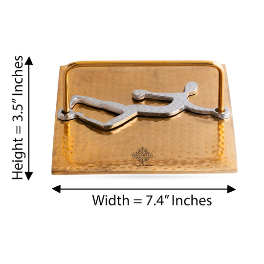 Gold Finish Hammered Lady Design Napkin Holder