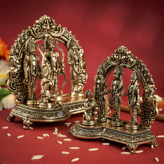 Pure Brass Ram Darbar Murti for Home Temple & Pooja Decor