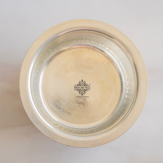 Handcrafted hammered brass cooking pot with tin lining perfect for slow cooking gravies biryani and traditional Indian food