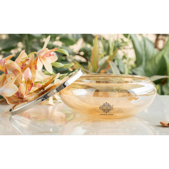 Silver Plated Lotus Bird Floral Decorative Serving Bowl